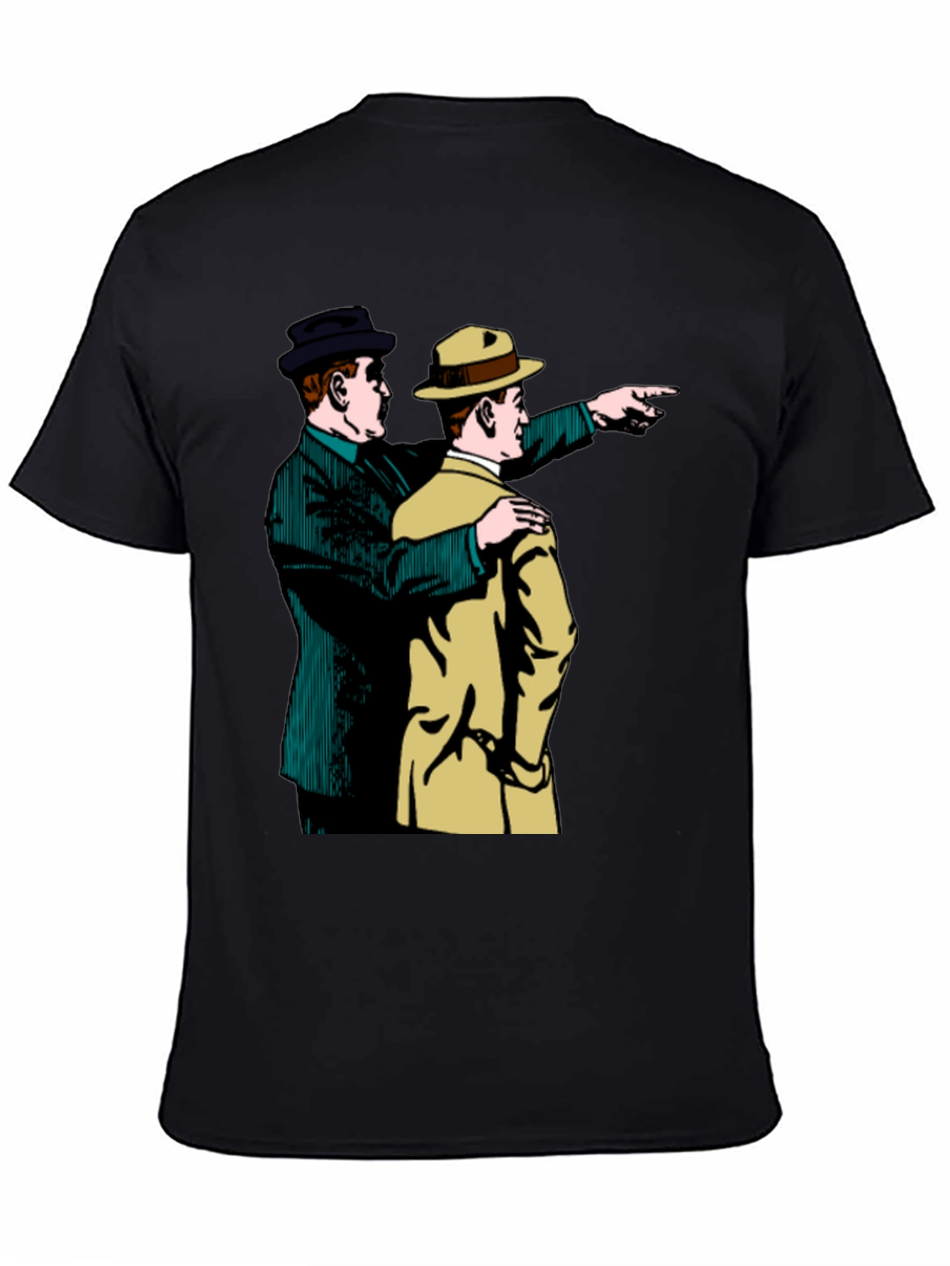 Retro Detective Graphic Tee - Pointing Duo