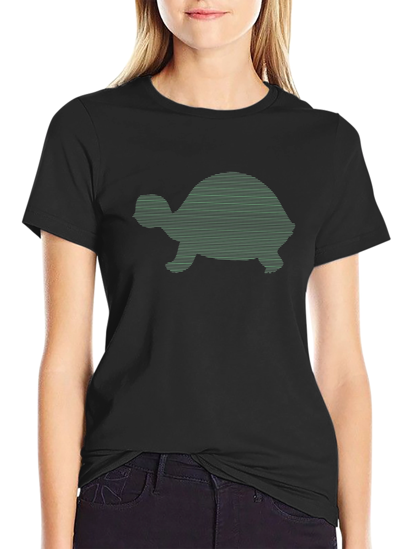 Turtle Silhouette Graphic Tee - Cool Design