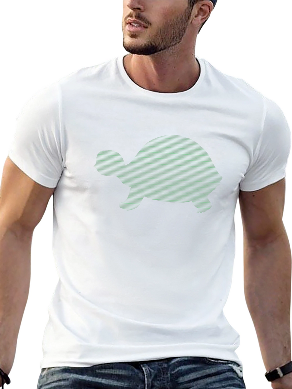 Turtle Silhouette Graphic Tee - Cool Design