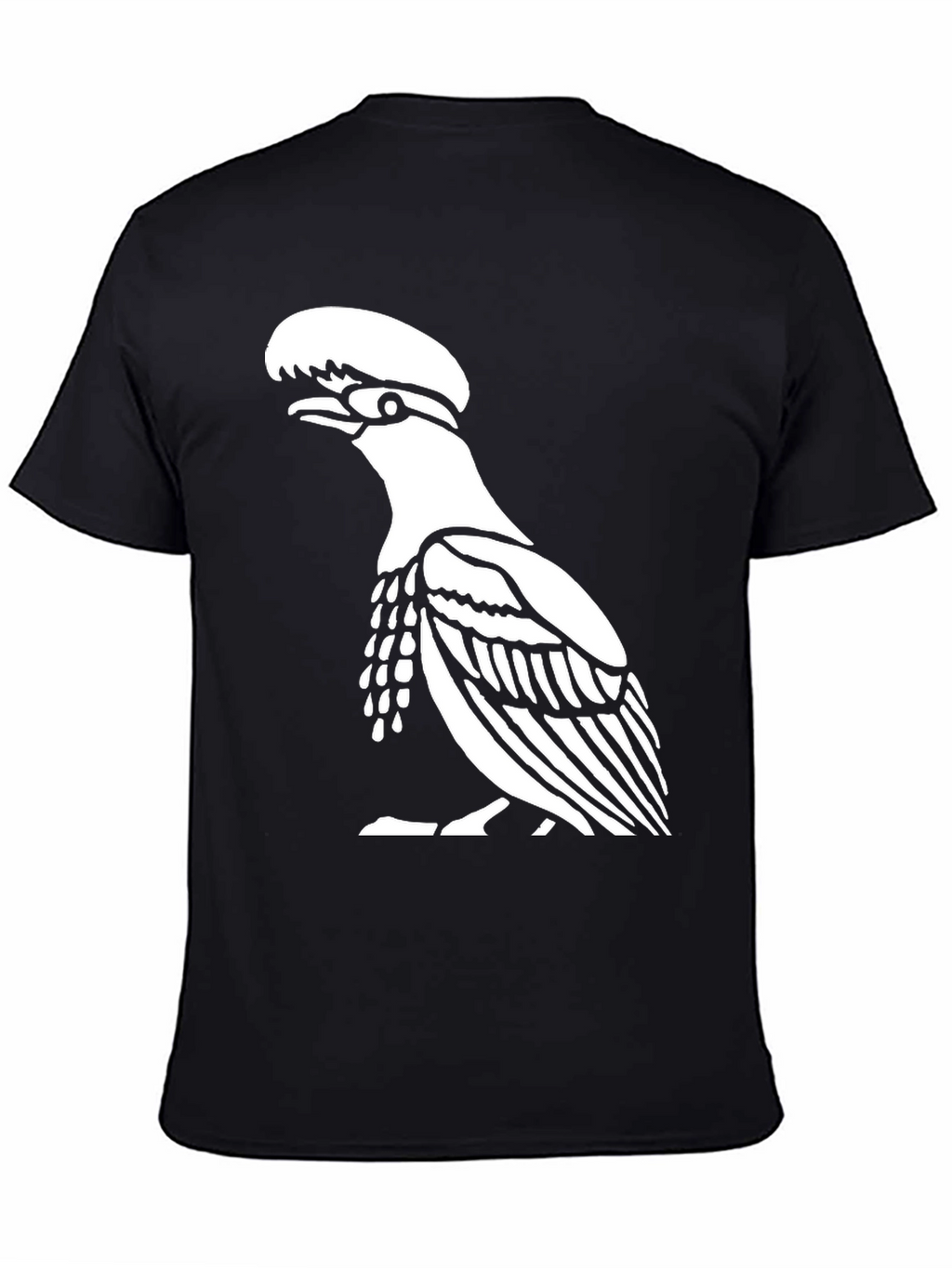 Black T-Shirt with Bird Design