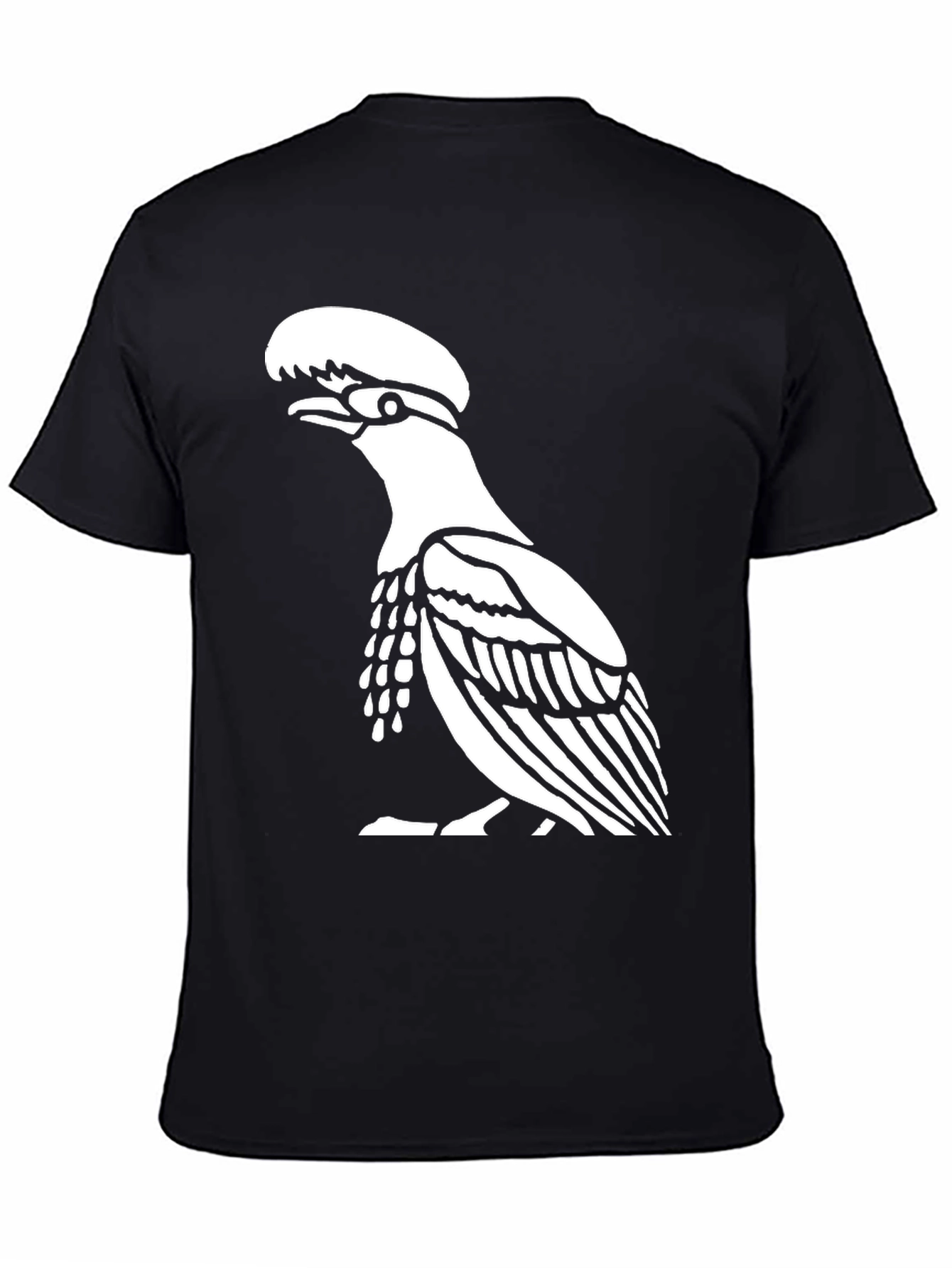 Black T-Shirt with Bird Design