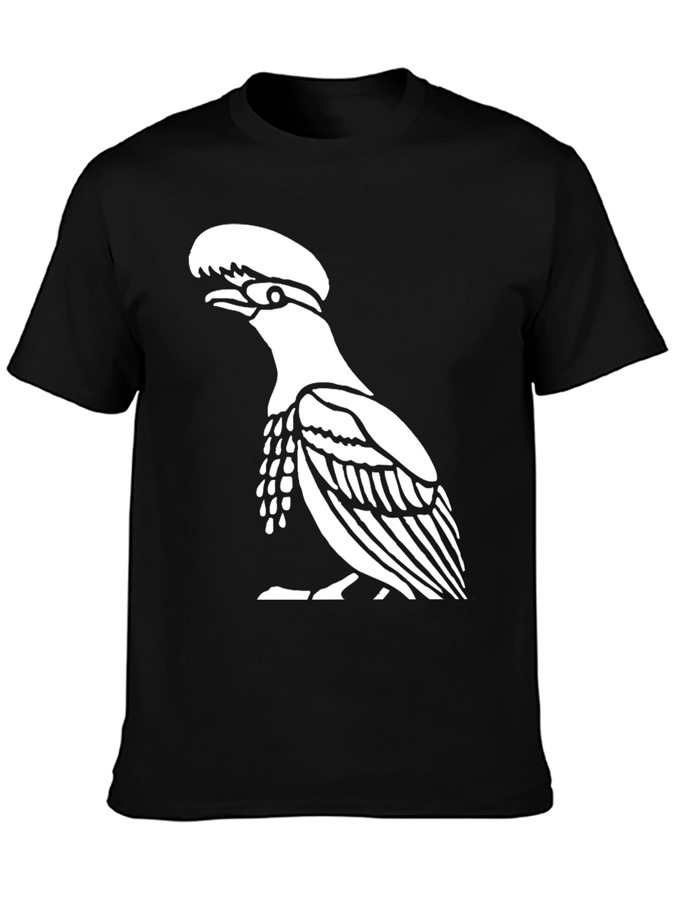 Black T-Shirt with Bird Design