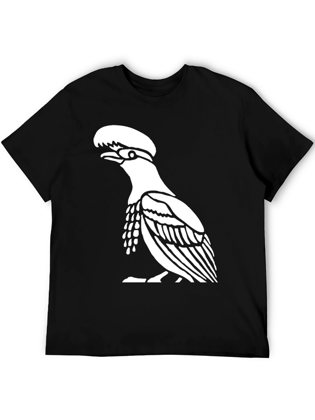 Black T-Shirt with Bird Design