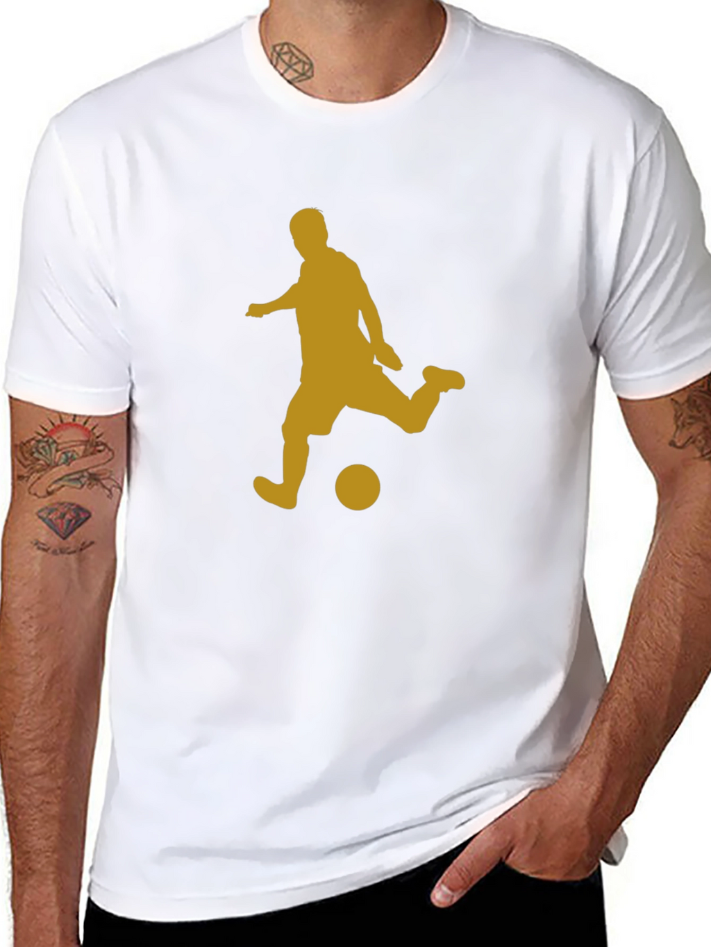Soccer Silhouette Black T-Shirt