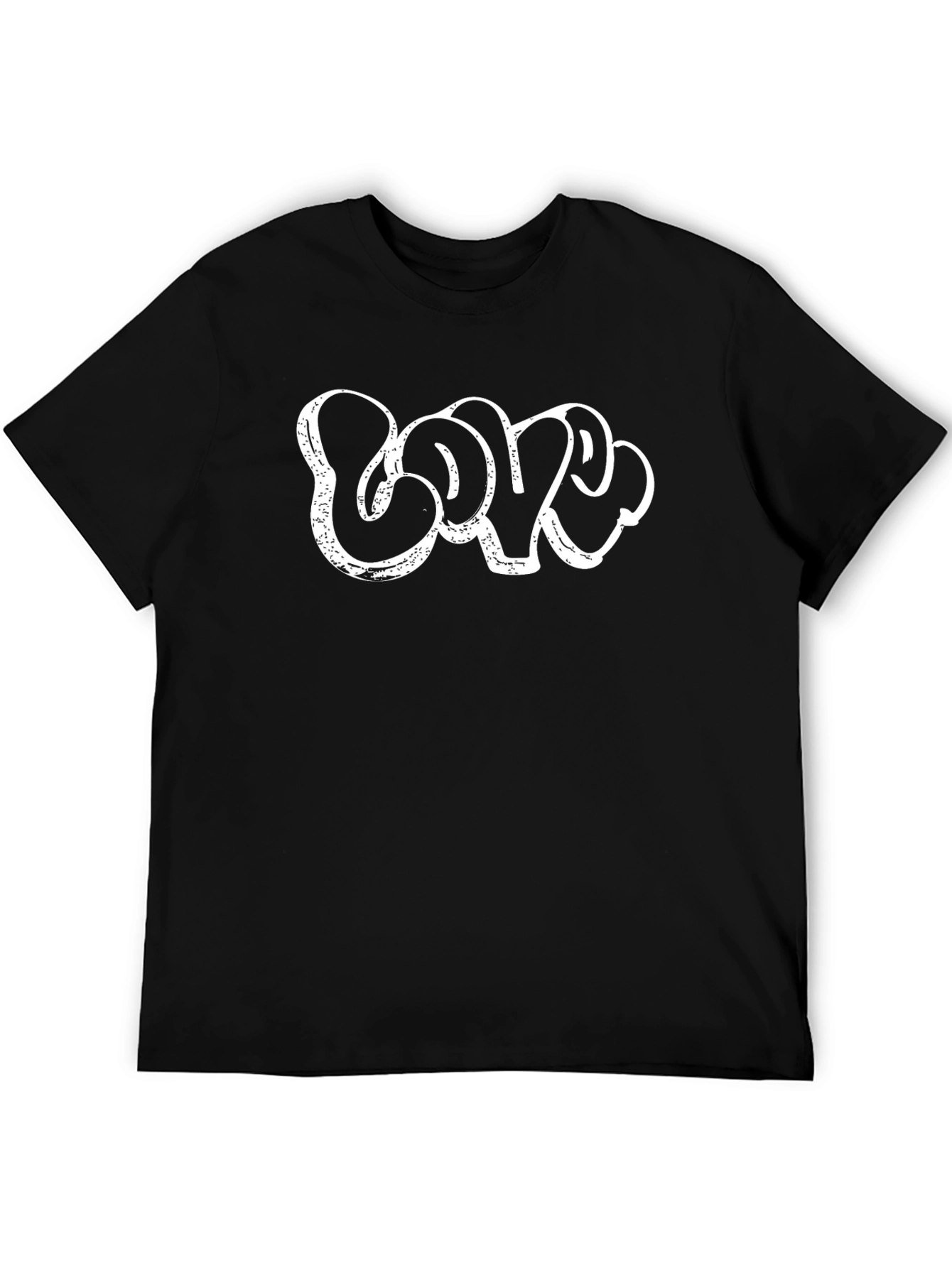 Graffiti Style LOVE T-Shirt - Casual Black Tee