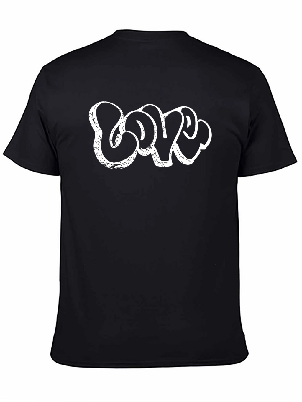 Graffiti Style LOVE T-Shirt - Casual Black Tee