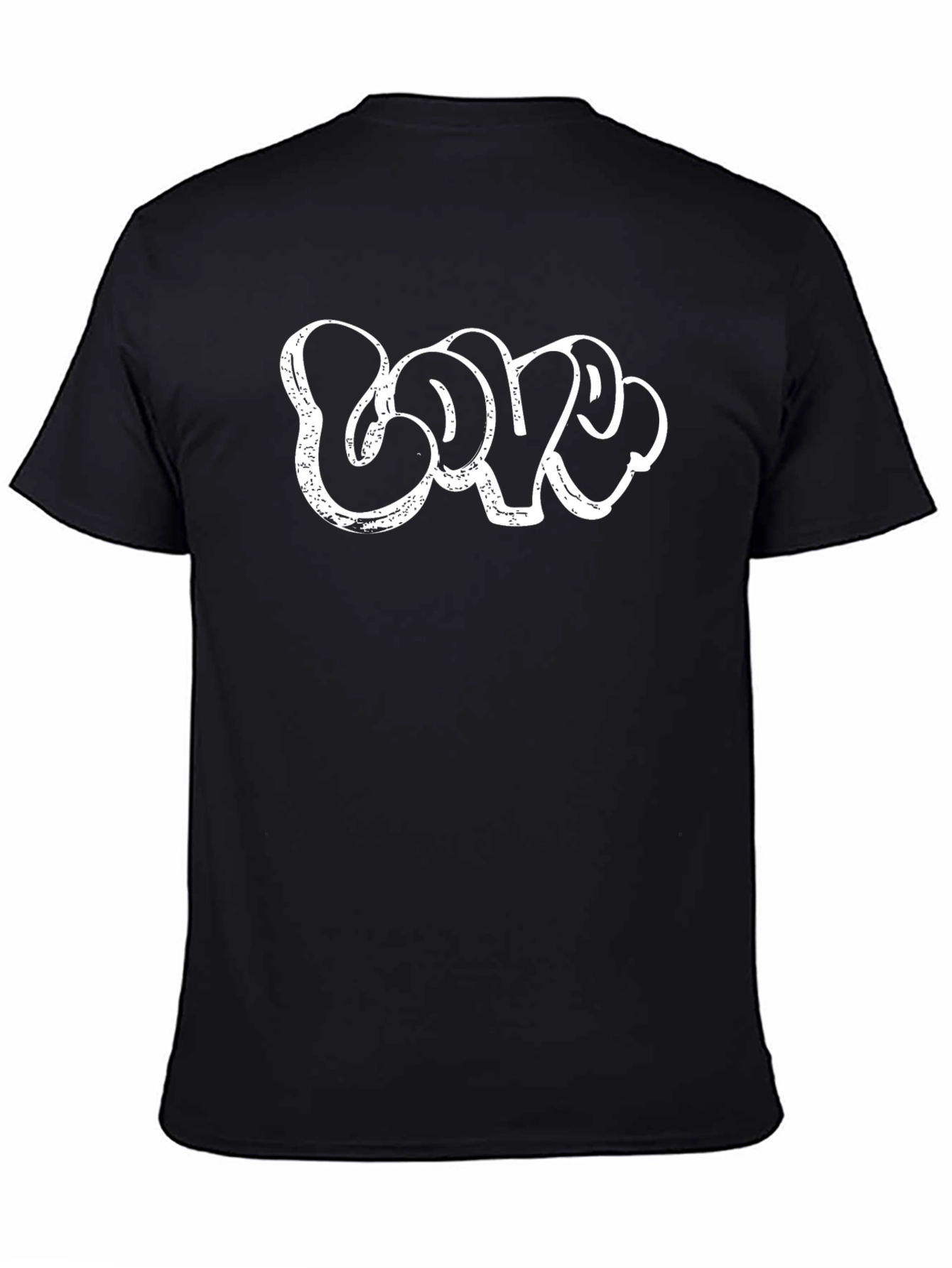 Graffiti Style LOVE T-Shirt - Casual Black Tee