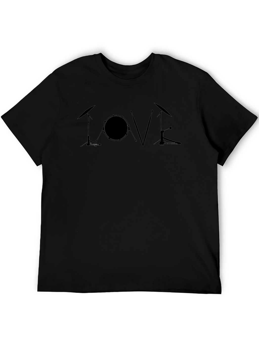 Love Drums Black T-Shirt - Music Lover Tee