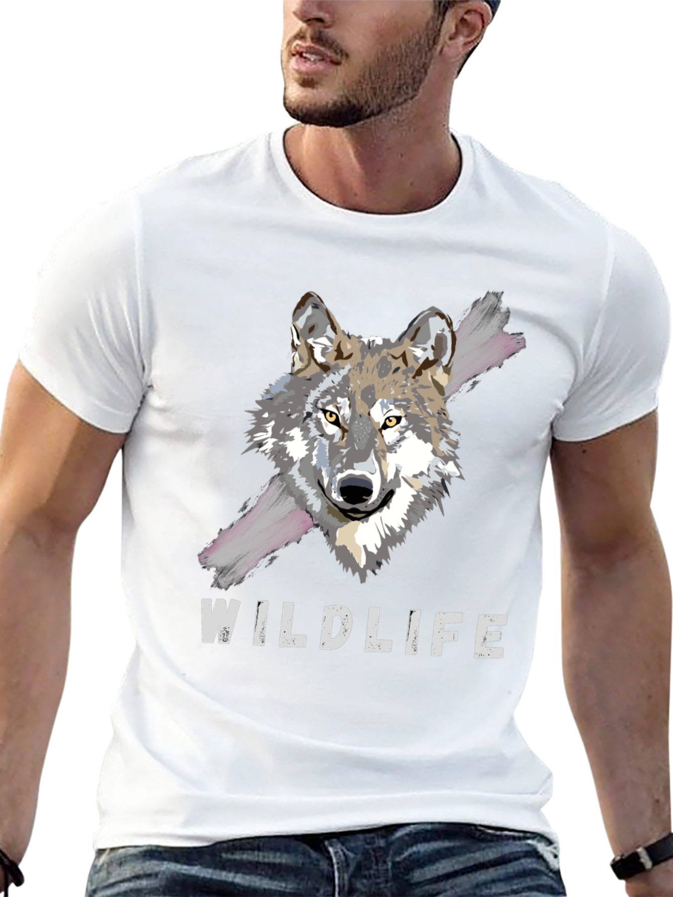 Wildlife Wolf Graphic Tee - Mens Black T-Shirt
