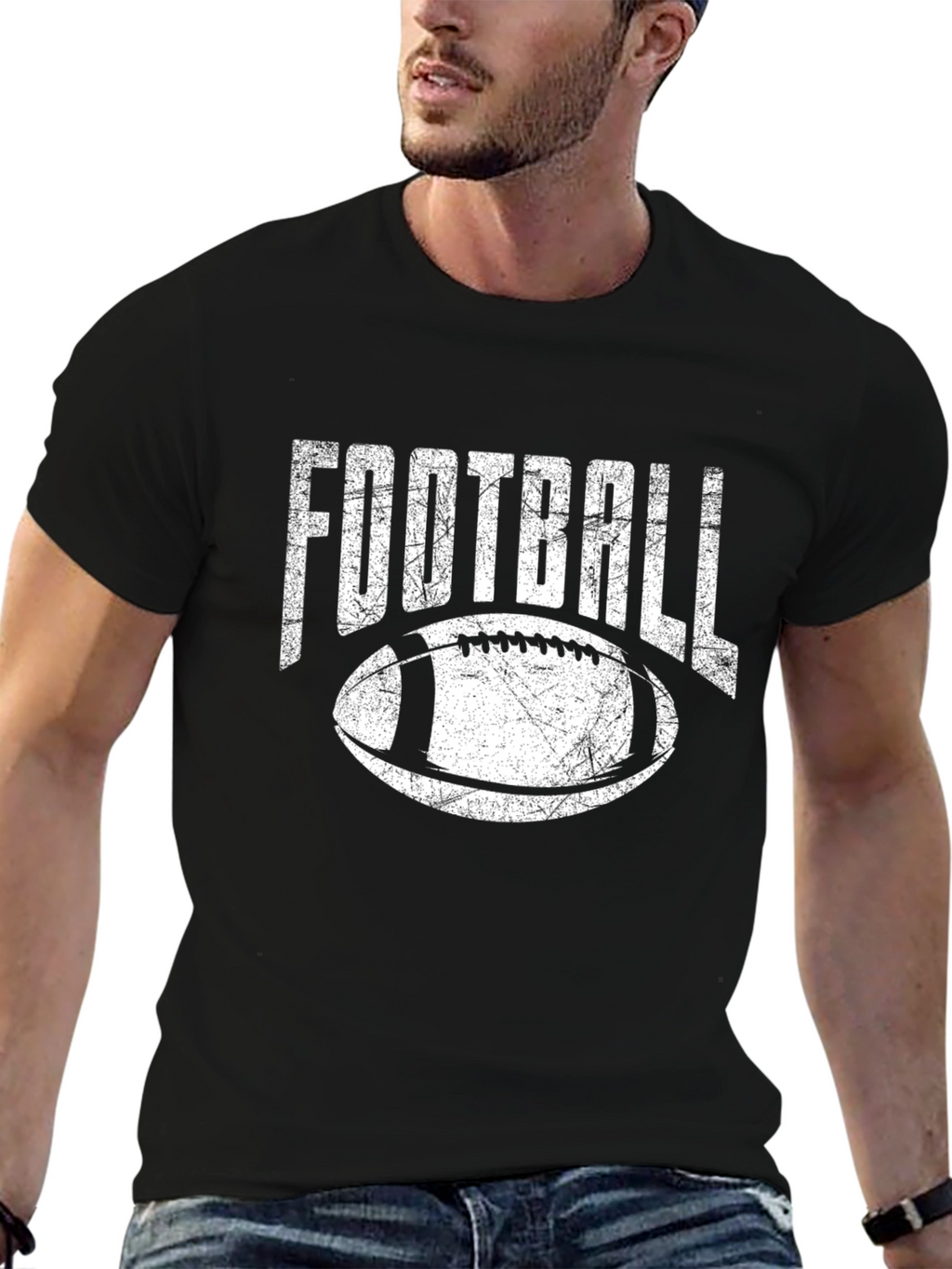 Football Graphic T-Shirt - Black