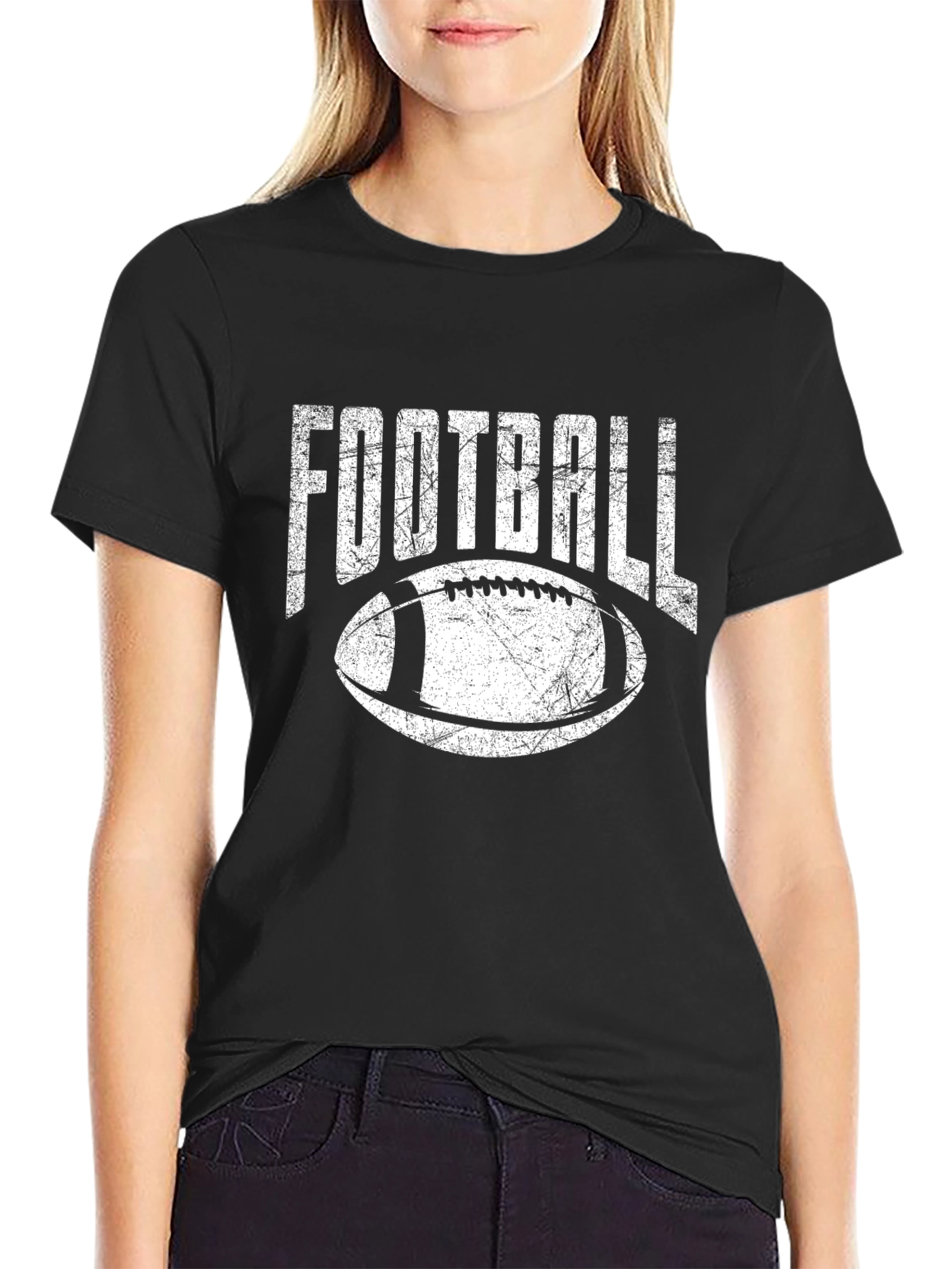 Football Graphic T-Shirt - Black