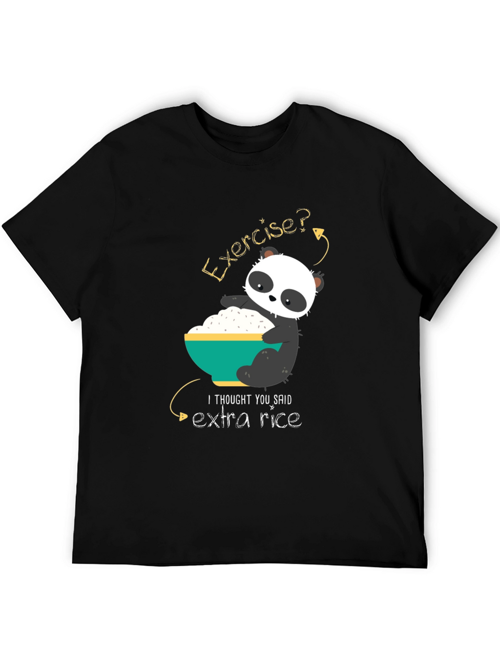 Funny Panda Extra Rice Graphic T-Shirt