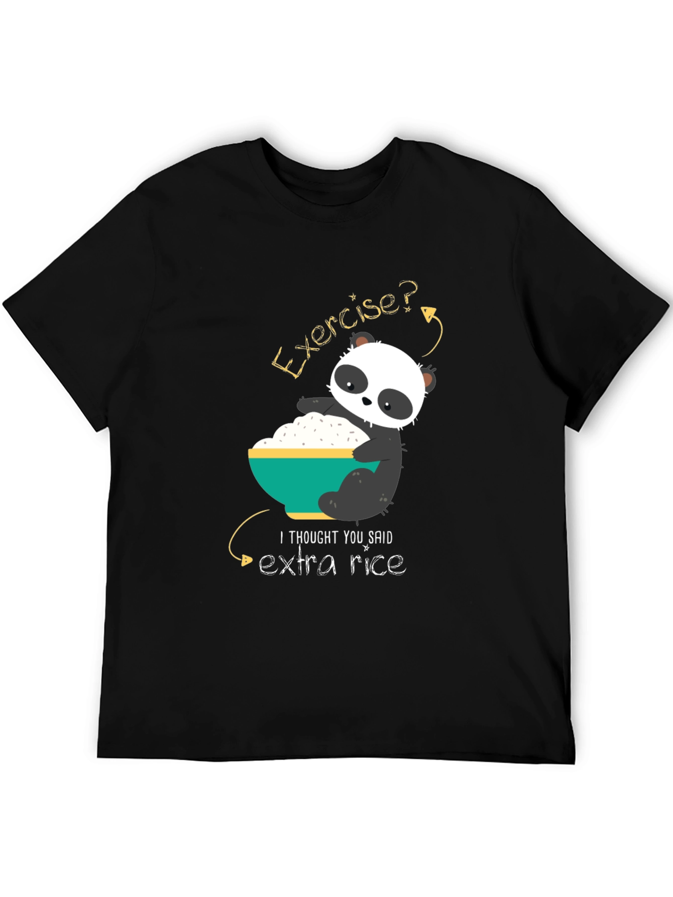 Funny Panda Extra Rice Graphic T-Shirt