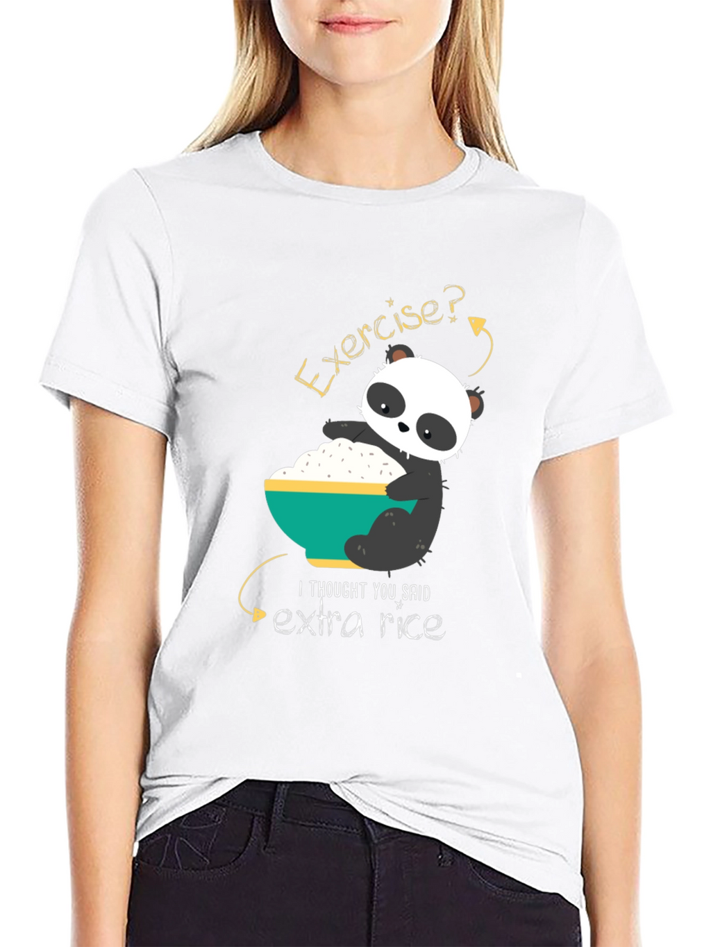 Funny Panda Extra Rice Graphic T-Shirt