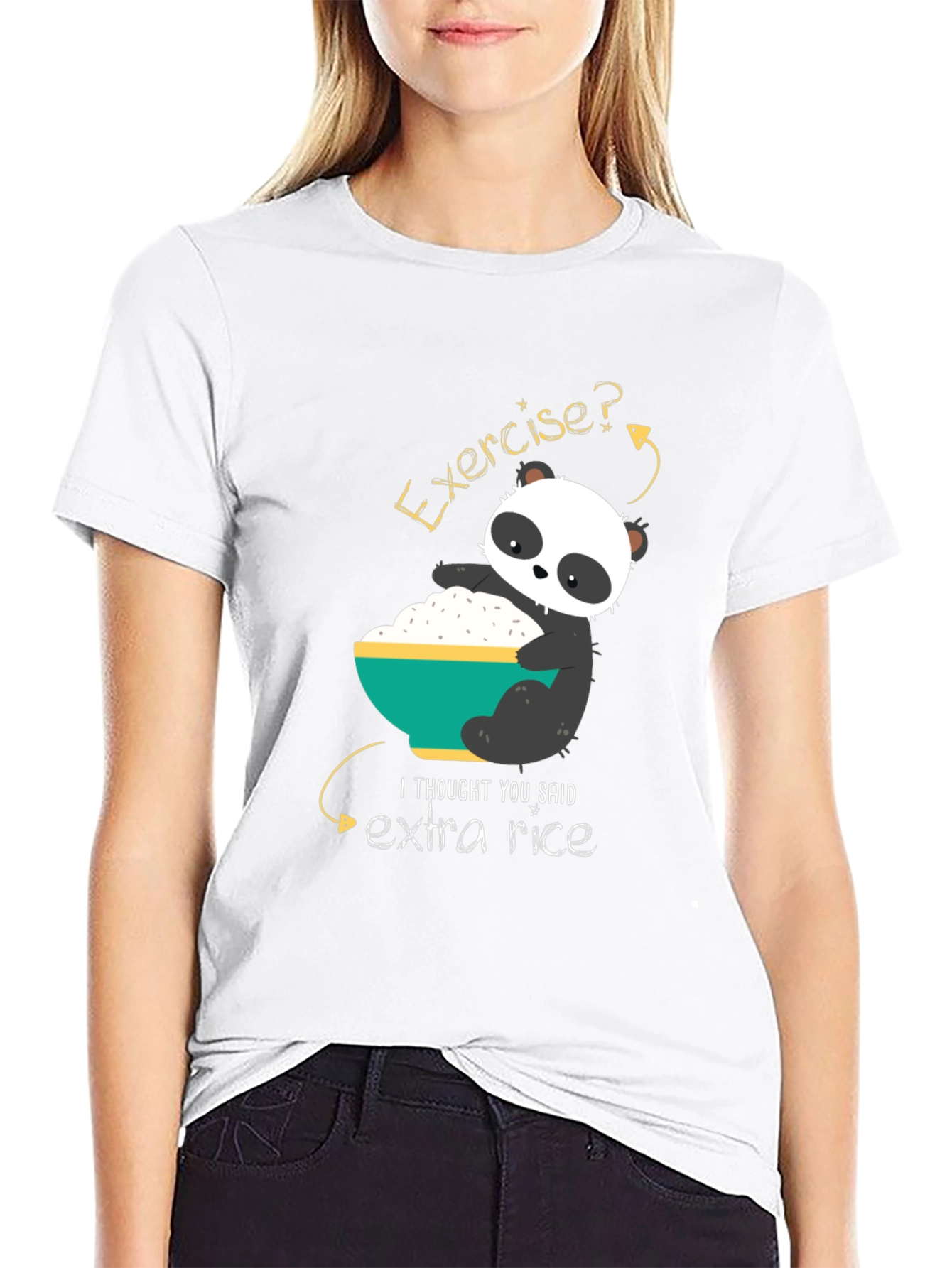 Funny Panda Extra Rice Graphic T-Shirt