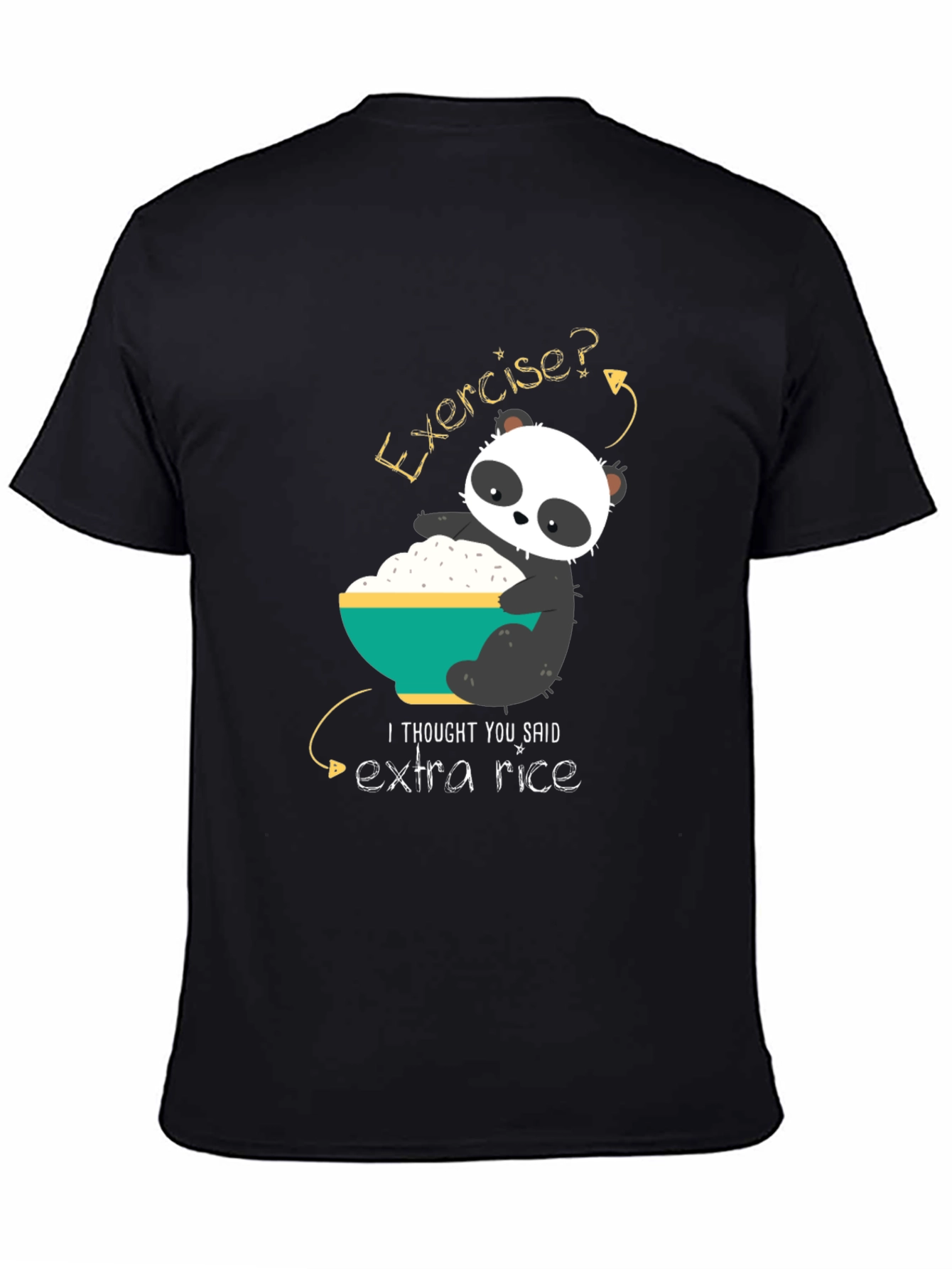 Funny Panda Extra Rice Graphic T-Shirt