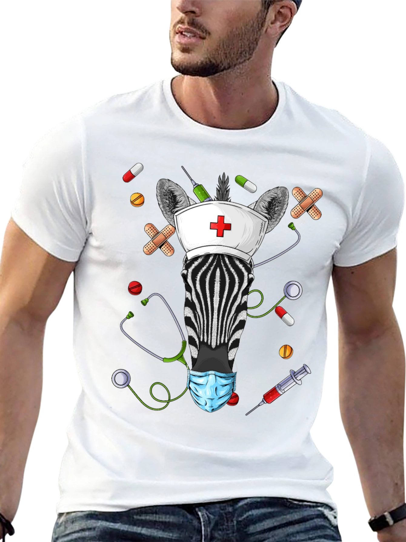 Zebra Nurse Novelty T-Shirt