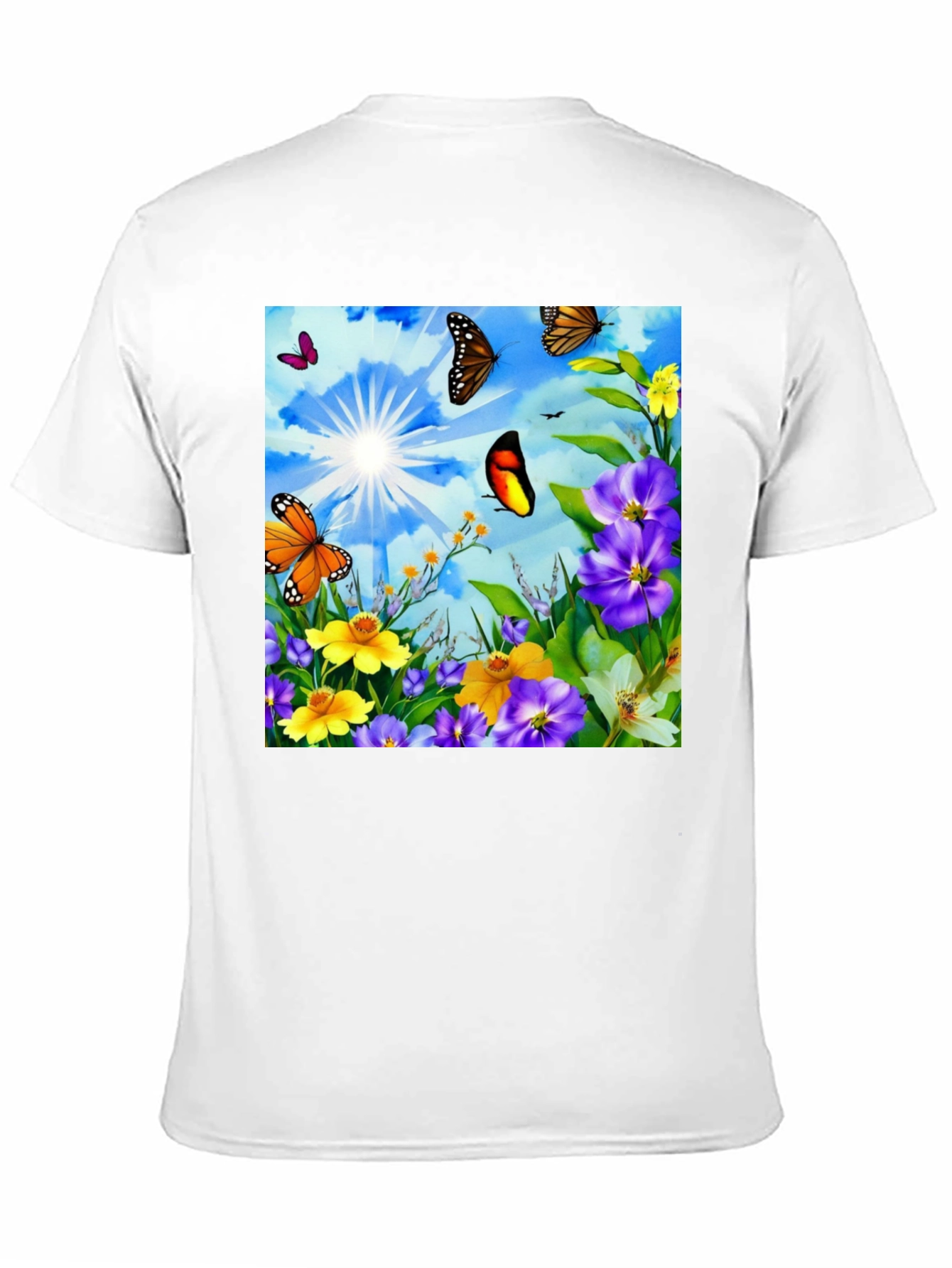 Butterfly & Floral Print Graphic Tee