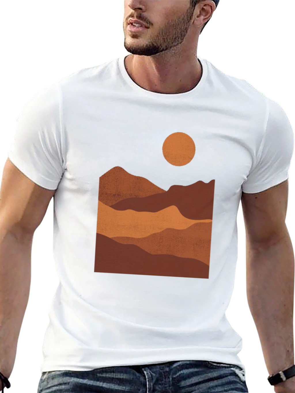Mountains at Sunset Black Graphic Tee