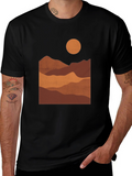 Mountains at Sunset Black Graphic Tee