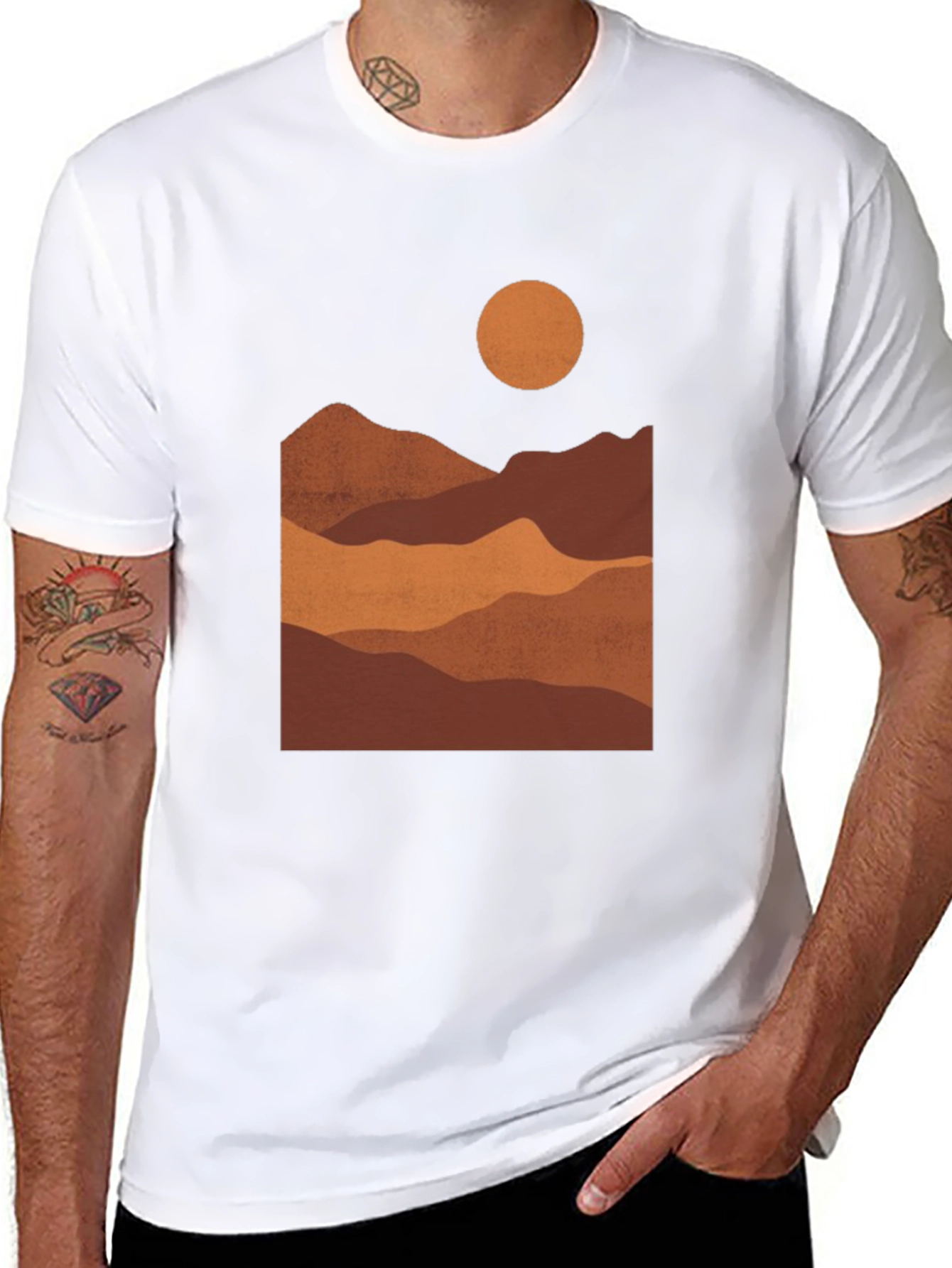 Mountains at Sunset Black Graphic Tee