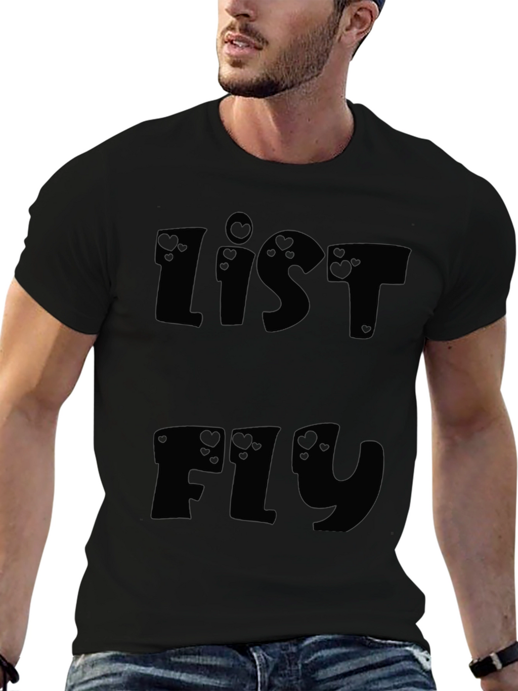 List Fly Black Graphic Tee