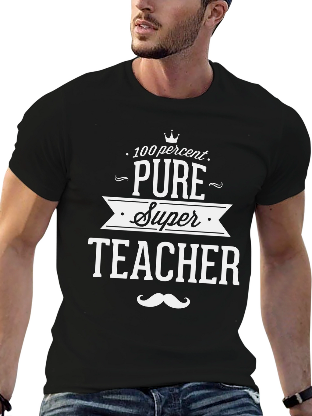 100% Pure Super Teacher Black T-Shirt