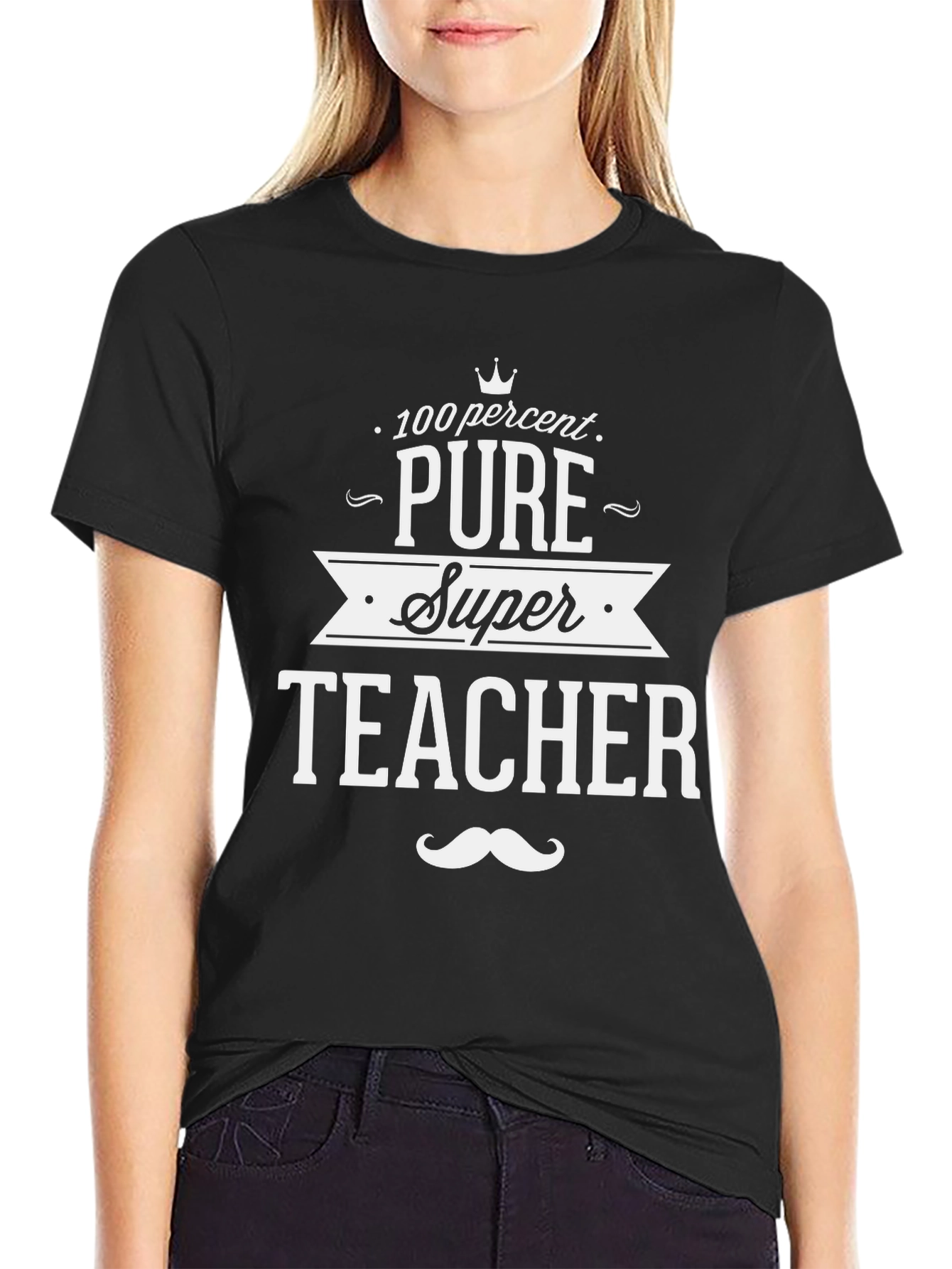 100% Pure Super Teacher Black T-Shirt