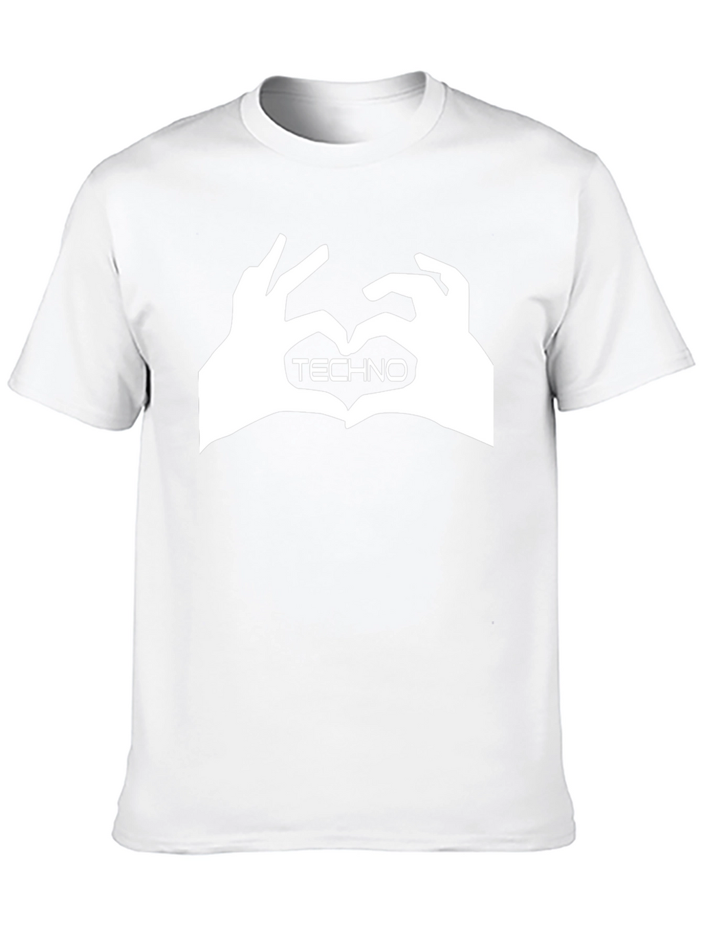 Techno Heart Hand Sign Graphic Black T-Shirt