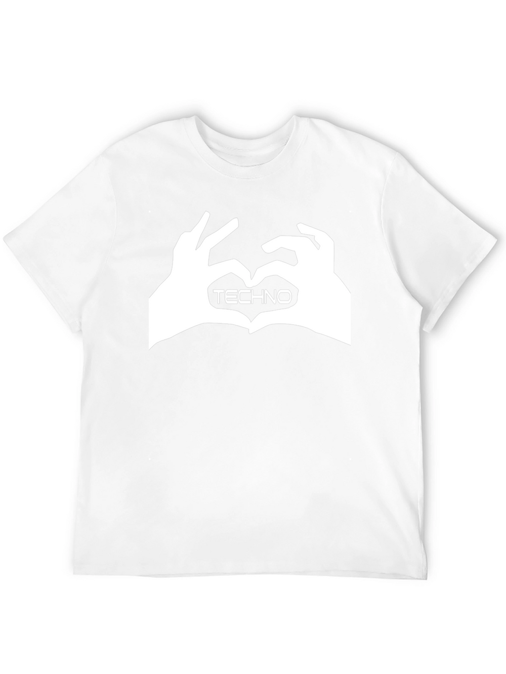 Techno Heart Hand Sign Graphic Black T-Shirt