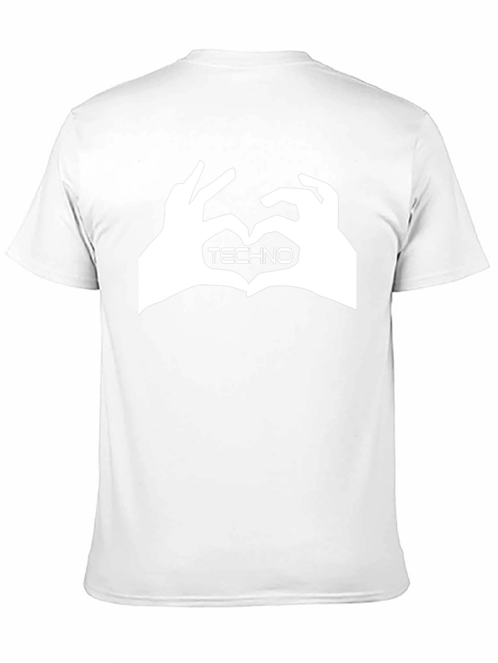 Techno Heart Hand Sign Graphic Black T-Shirt