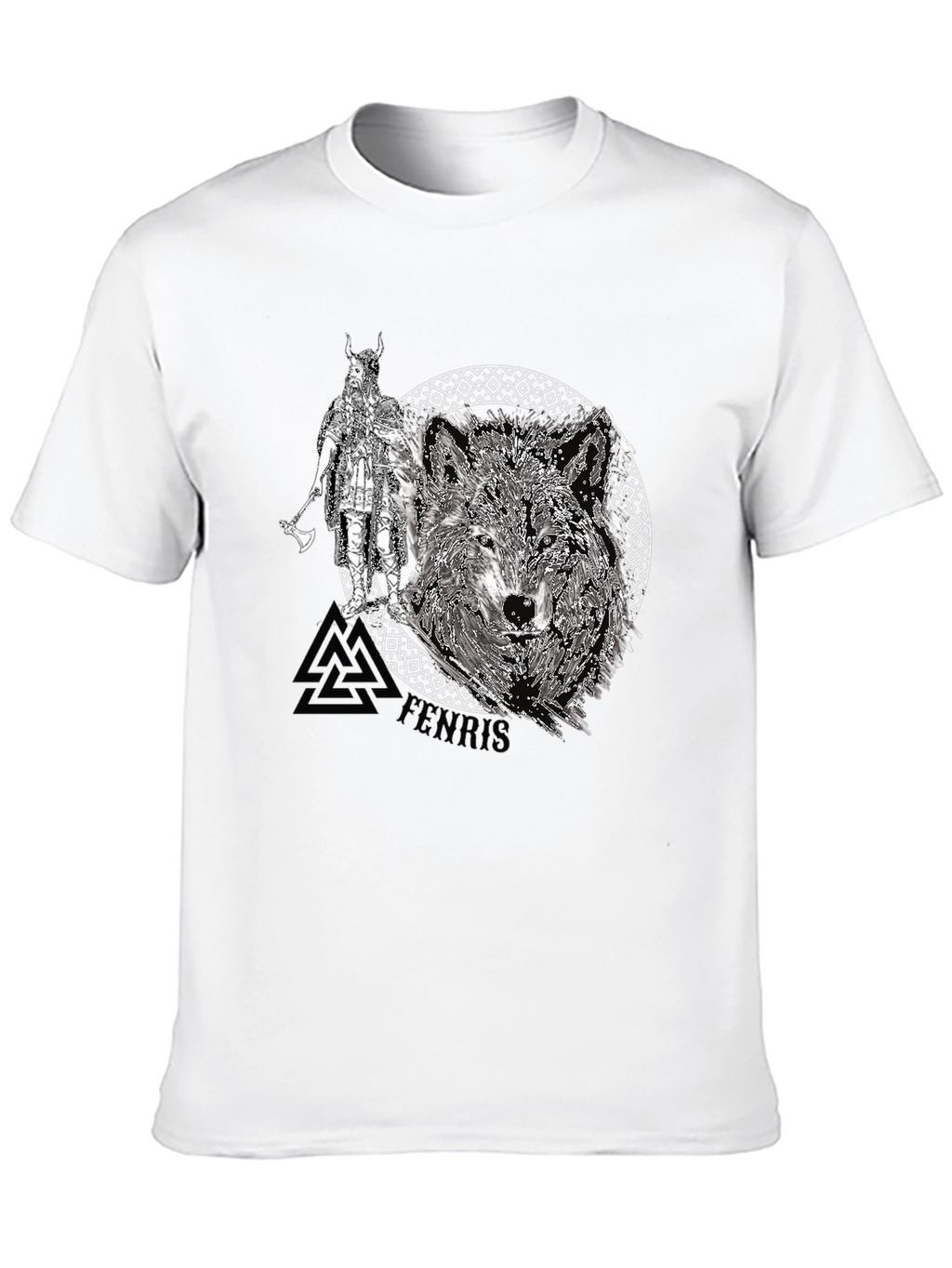 Viking Wolf Graphic Tee - Black