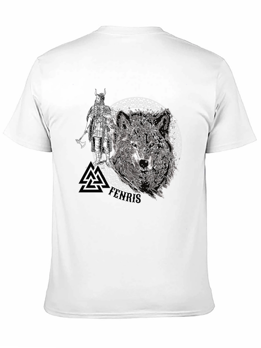 Viking Wolf Graphic Tee - Black