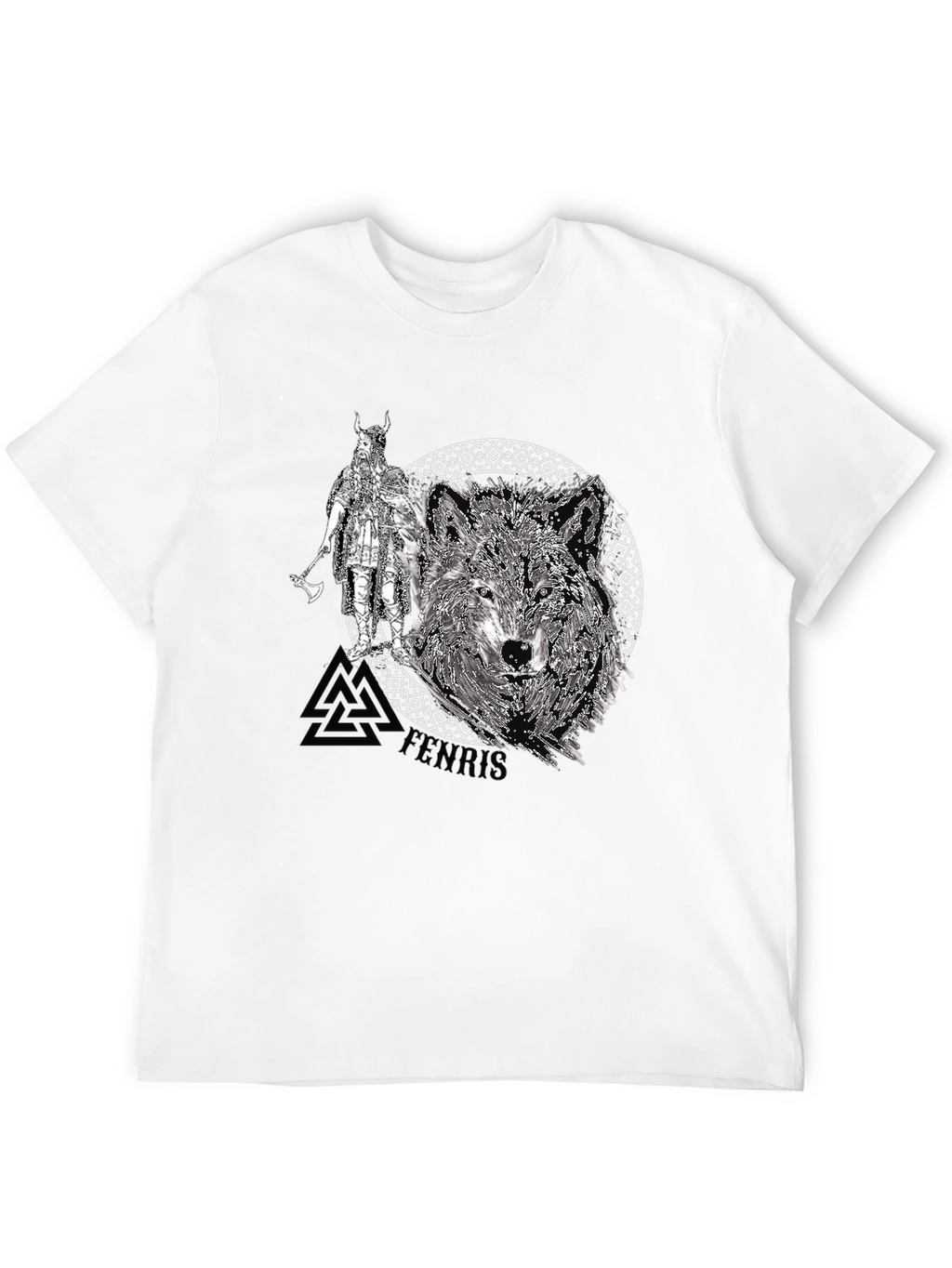 Viking Wolf Graphic Tee - Black