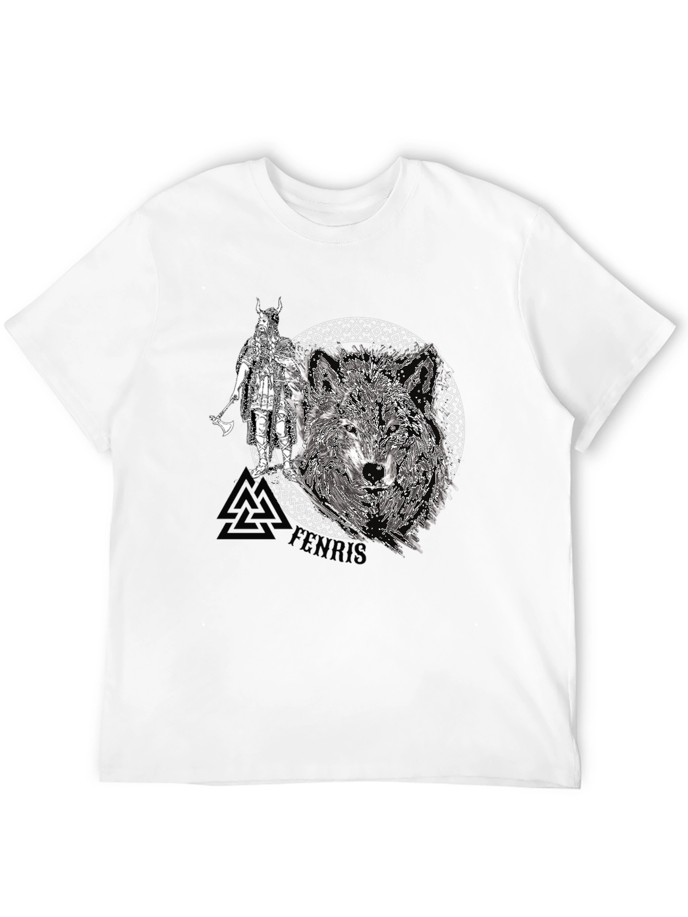 Viking Wolf Graphic Tee - Black
