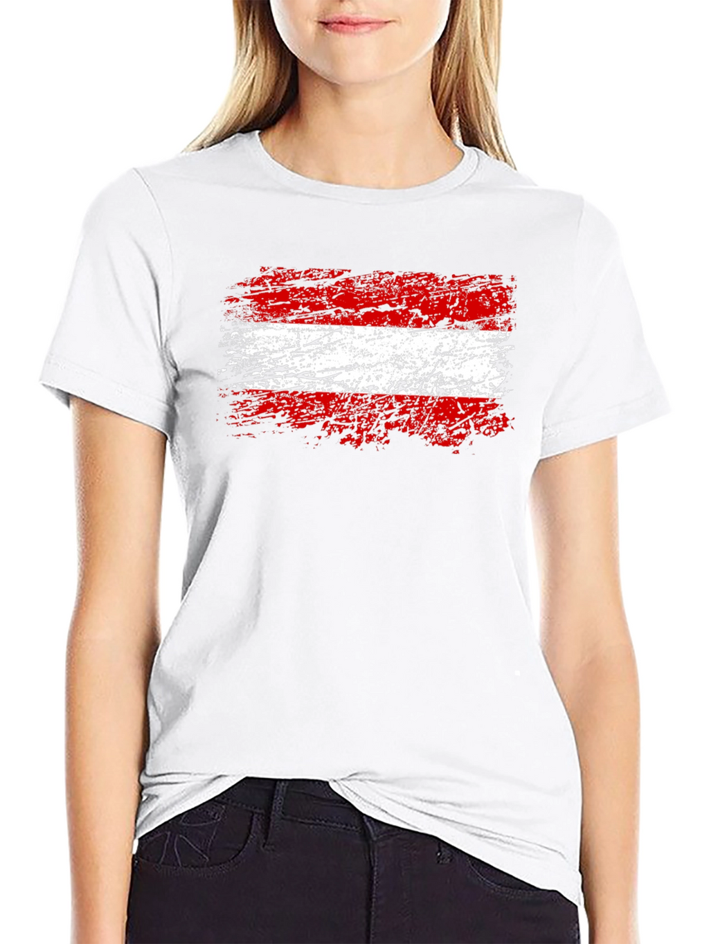 Austrian Flag Graphic T-Shirt - Grunge Style Austria Pride