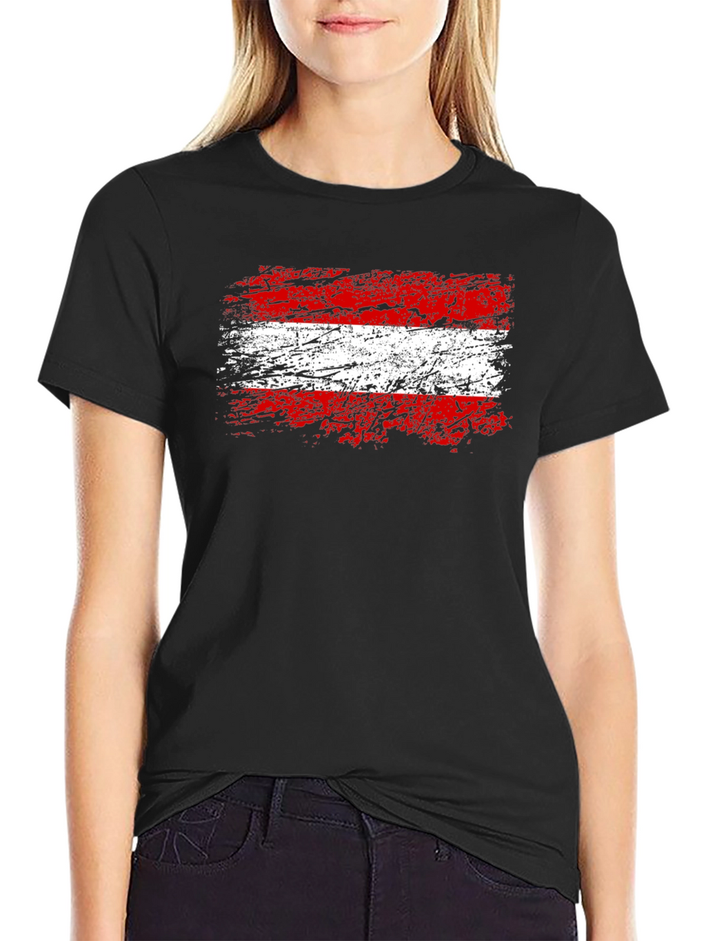 Austrian Flag Graphic T-Shirt - Grunge Style Austria Pride