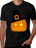 Halloween Pumpkin Witch Hat Graphic T-Shirt