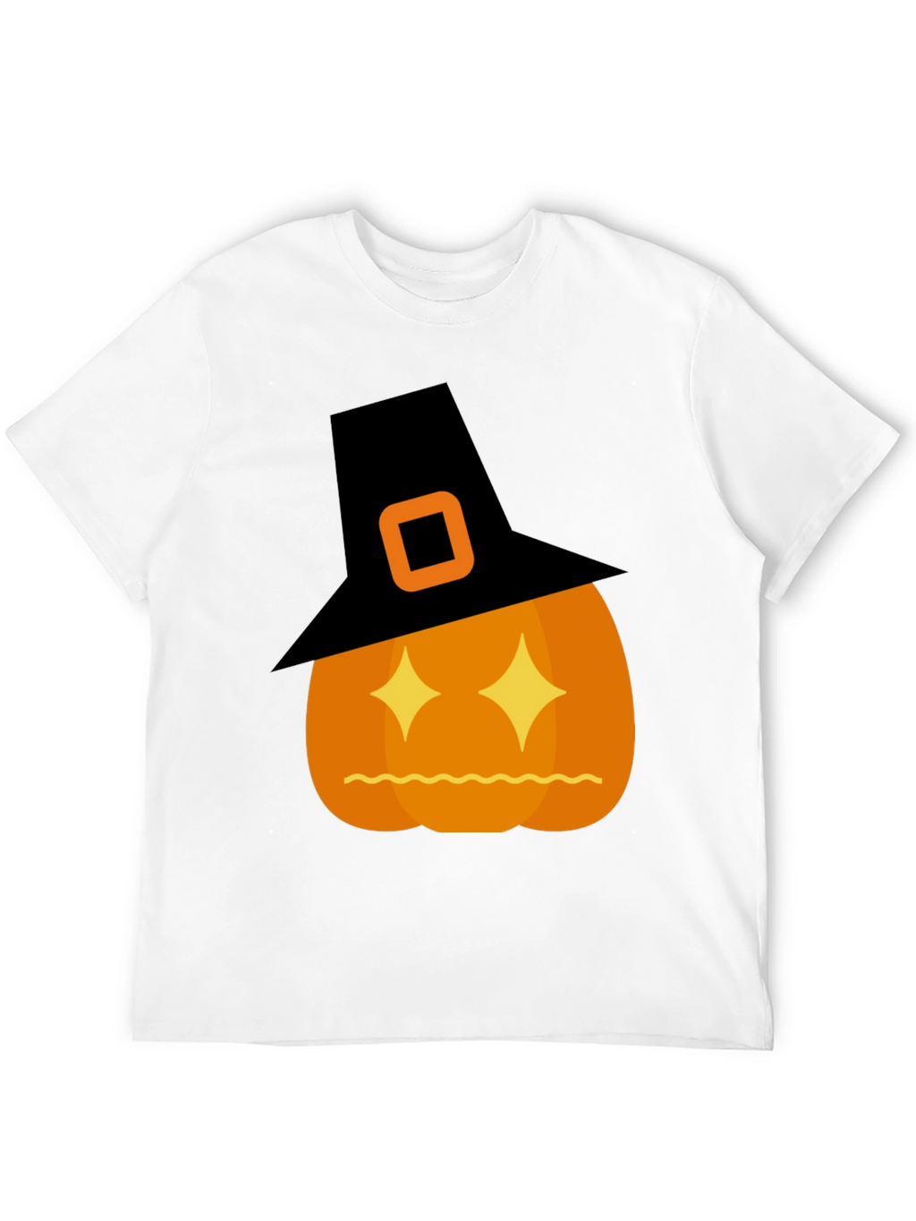 Halloween Pumpkin Witch Hat Graphic T-Shirt