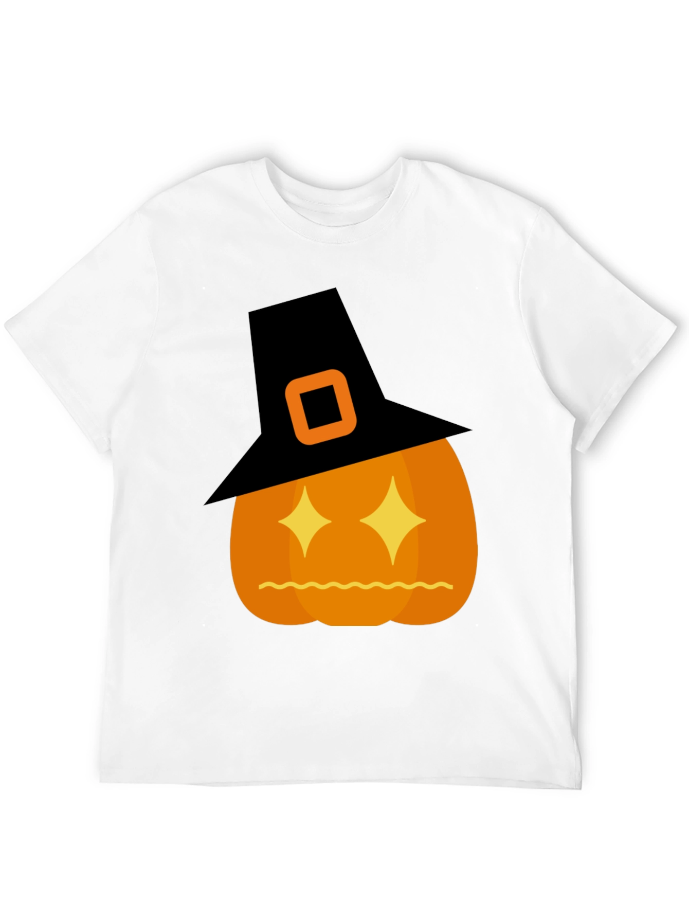 Halloween Pumpkin Witch Hat Graphic T-Shirt
