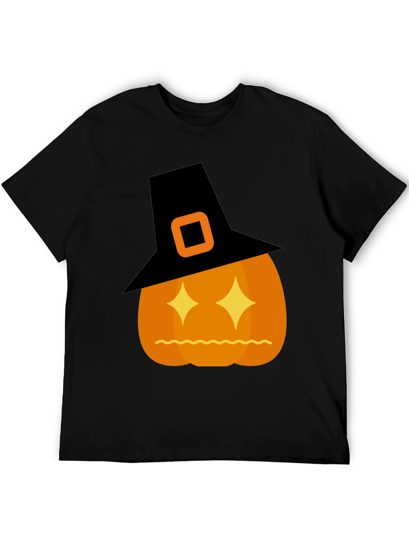 Halloween Pumpkin Witch Hat Graphic T-Shirt