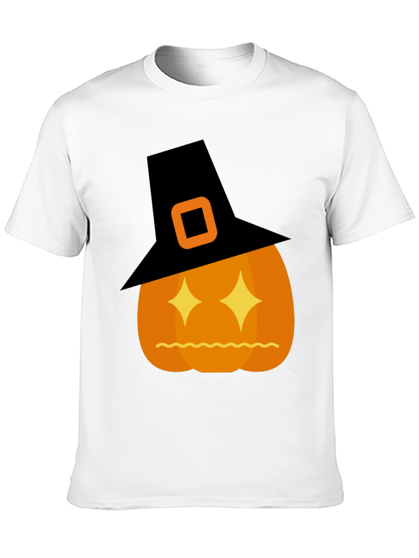 Halloween Pumpkin Witch Hat Graphic T-Shirt