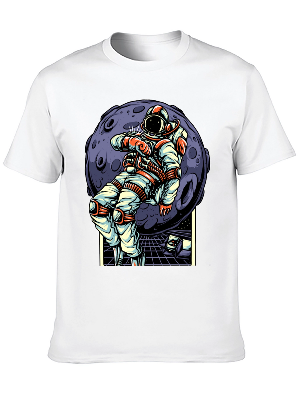Astronaut Moon Graphic T-Shirt - Space Adventure Design