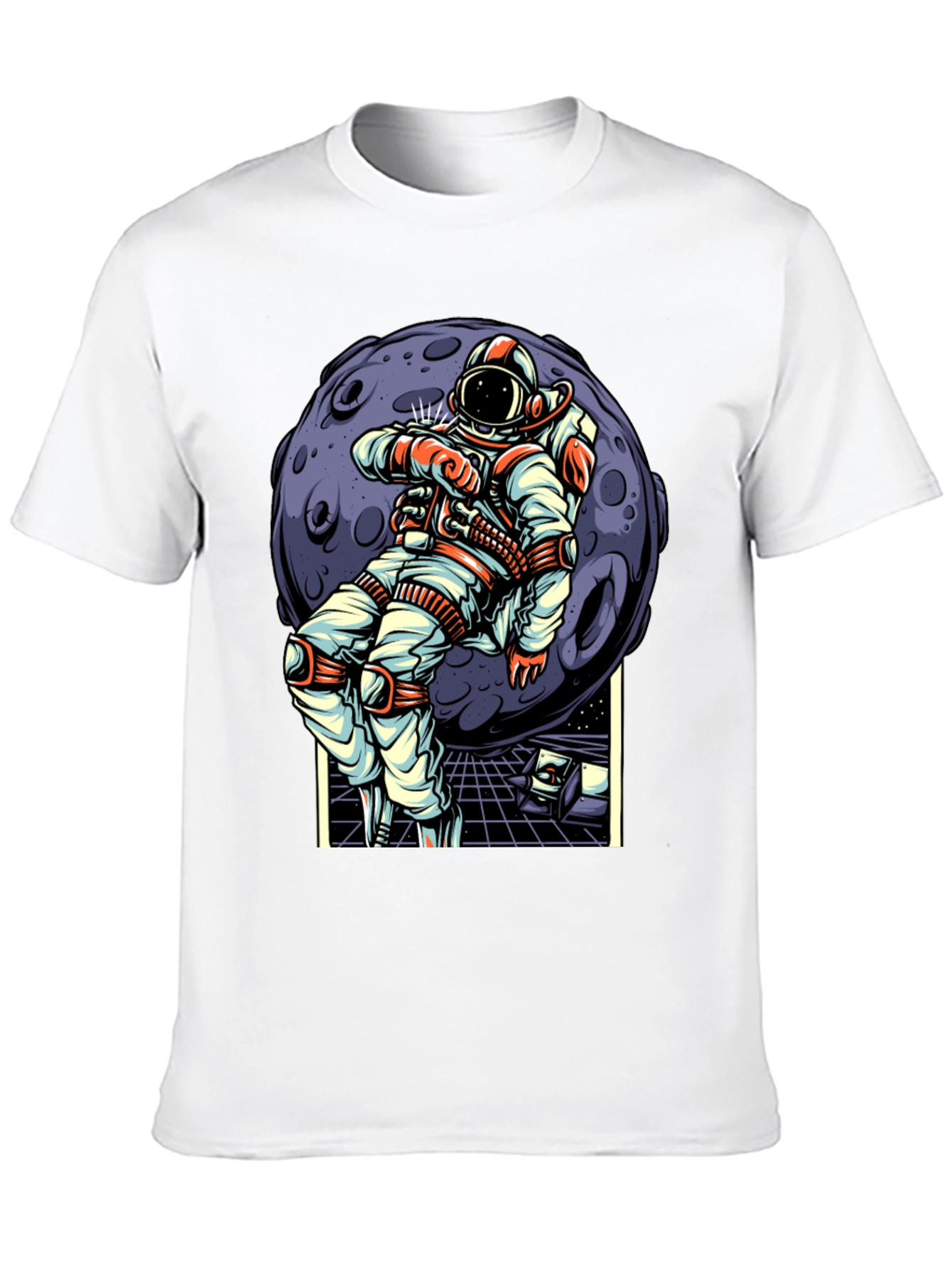 Astronaut Moon Graphic T-Shirt - Space Adventure Design