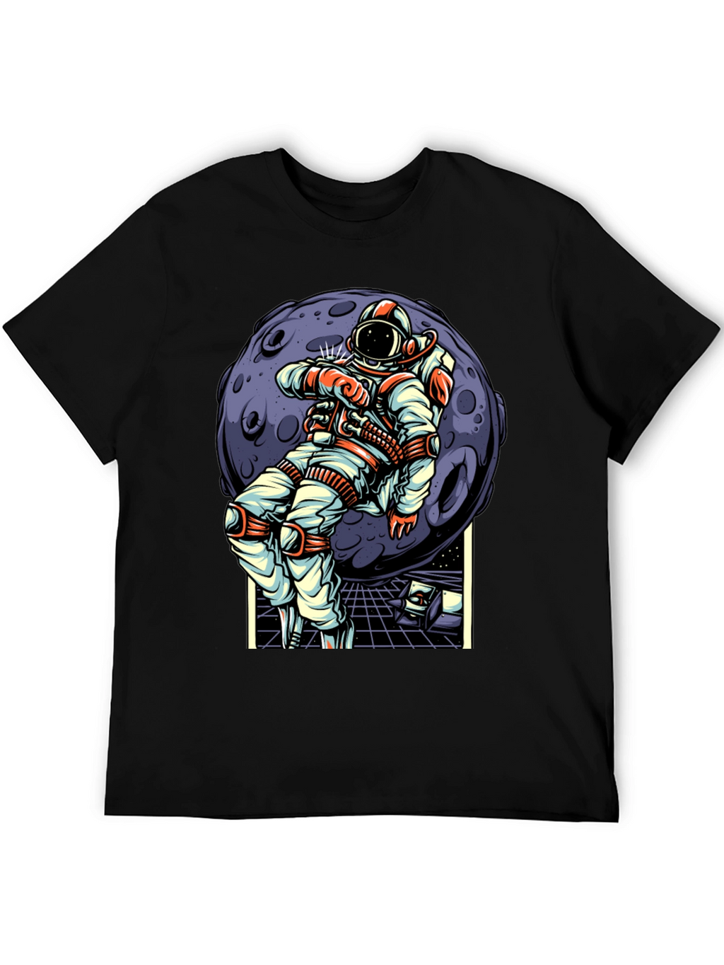 Astronaut Moon Graphic T-Shirt - Space Adventure Design