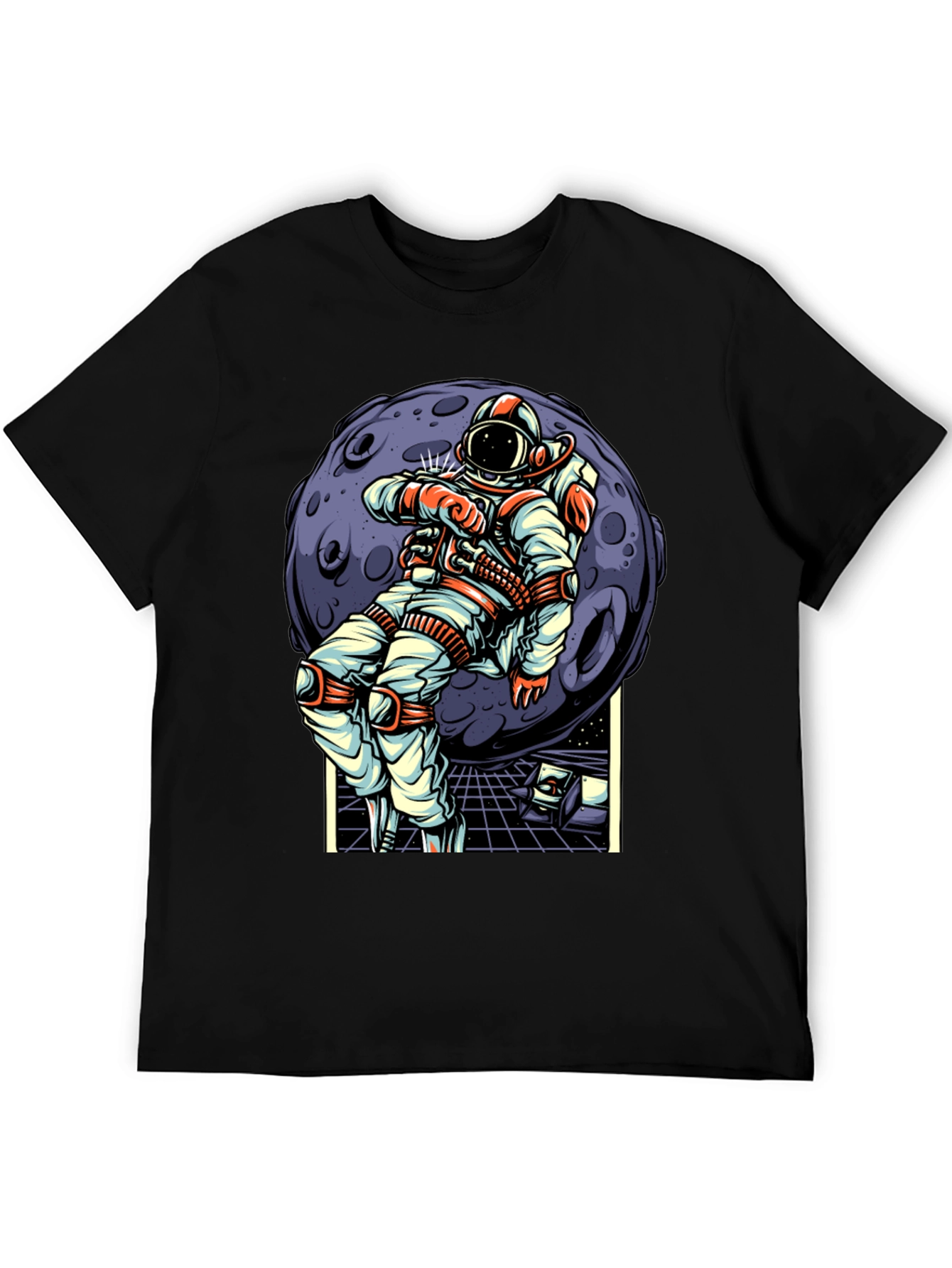 Astronaut Moon Graphic T-Shirt - Space Adventure Design