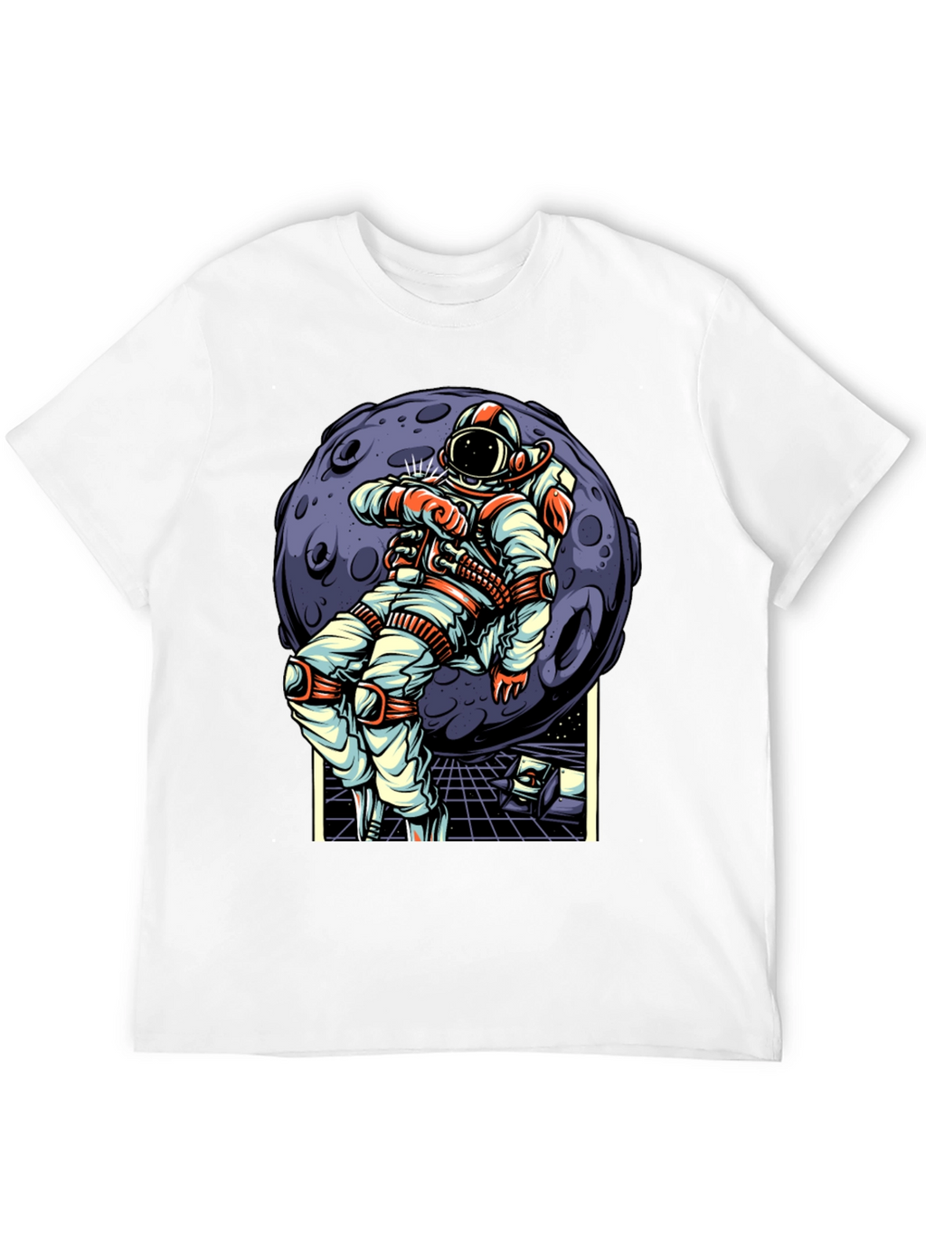 Astronaut Moon Graphic T-Shirt - Space Adventure Design