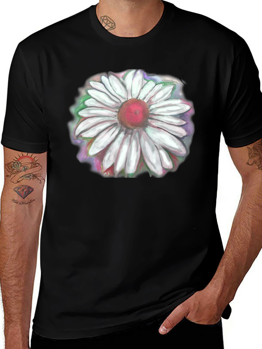 Floral Graphic Print Crew Neck T-Shirt