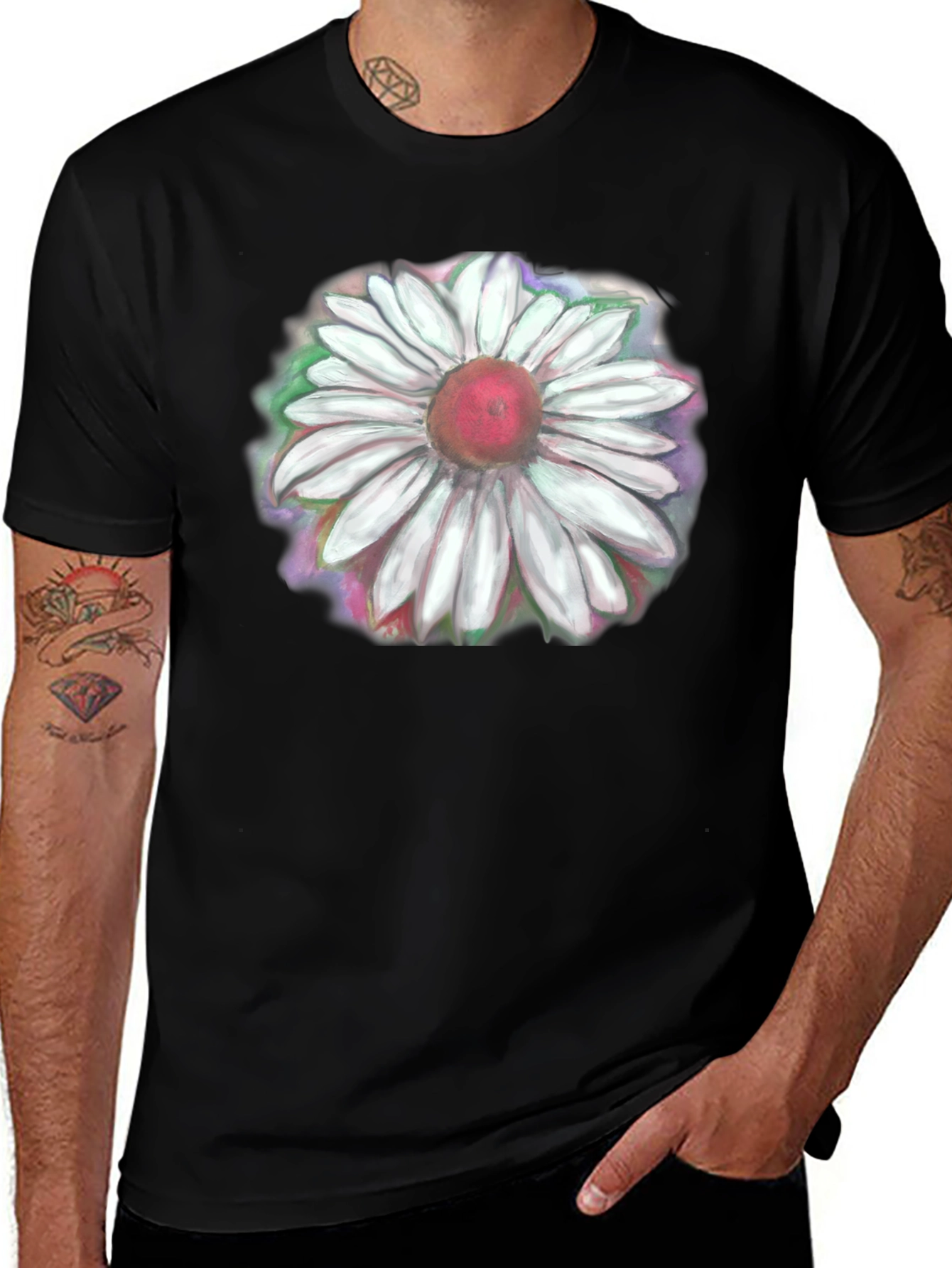 Floral Graphic Print Crew Neck T-Shirt
