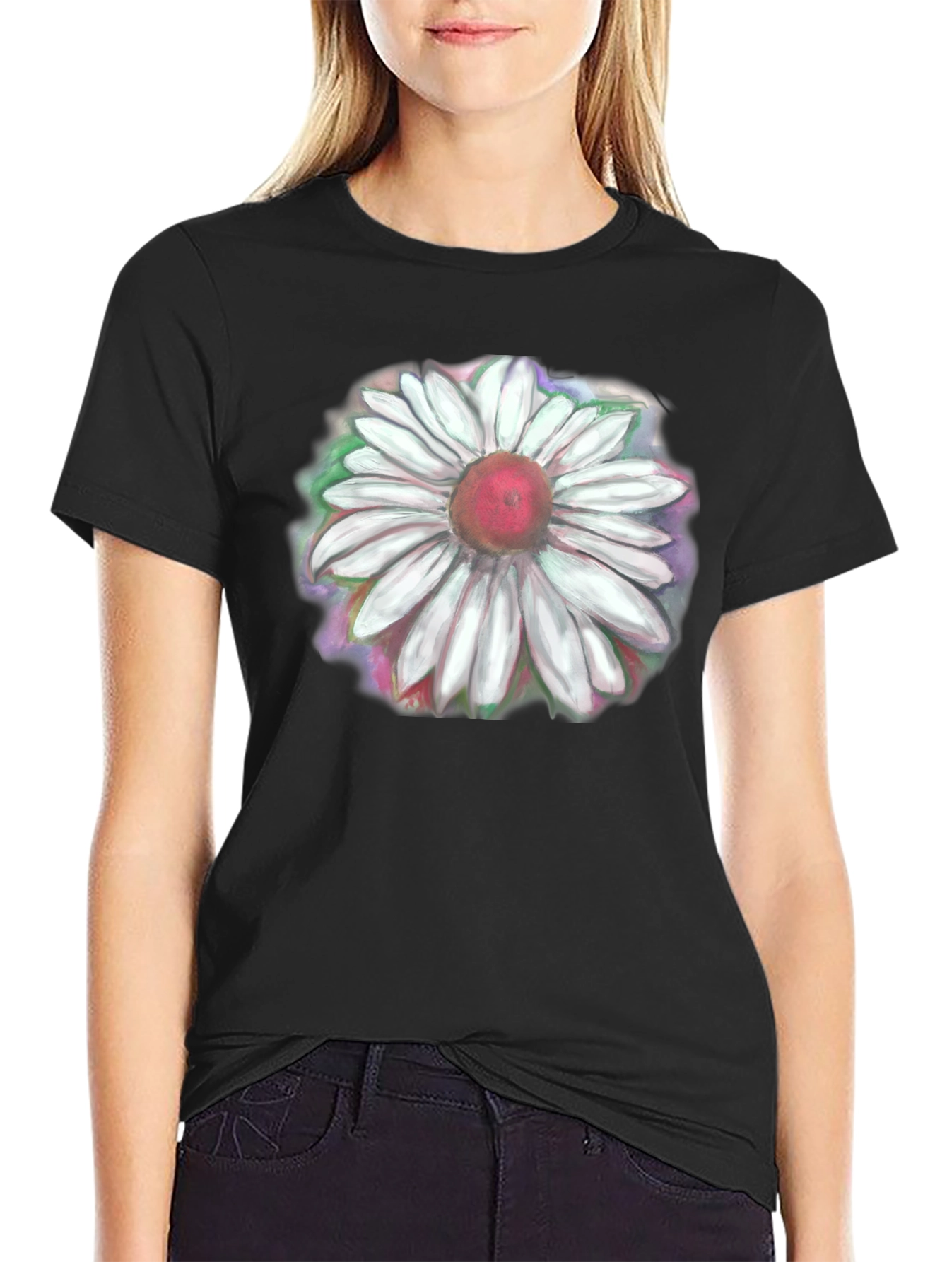 Floral Graphic Print Crew Neck T-Shirt
